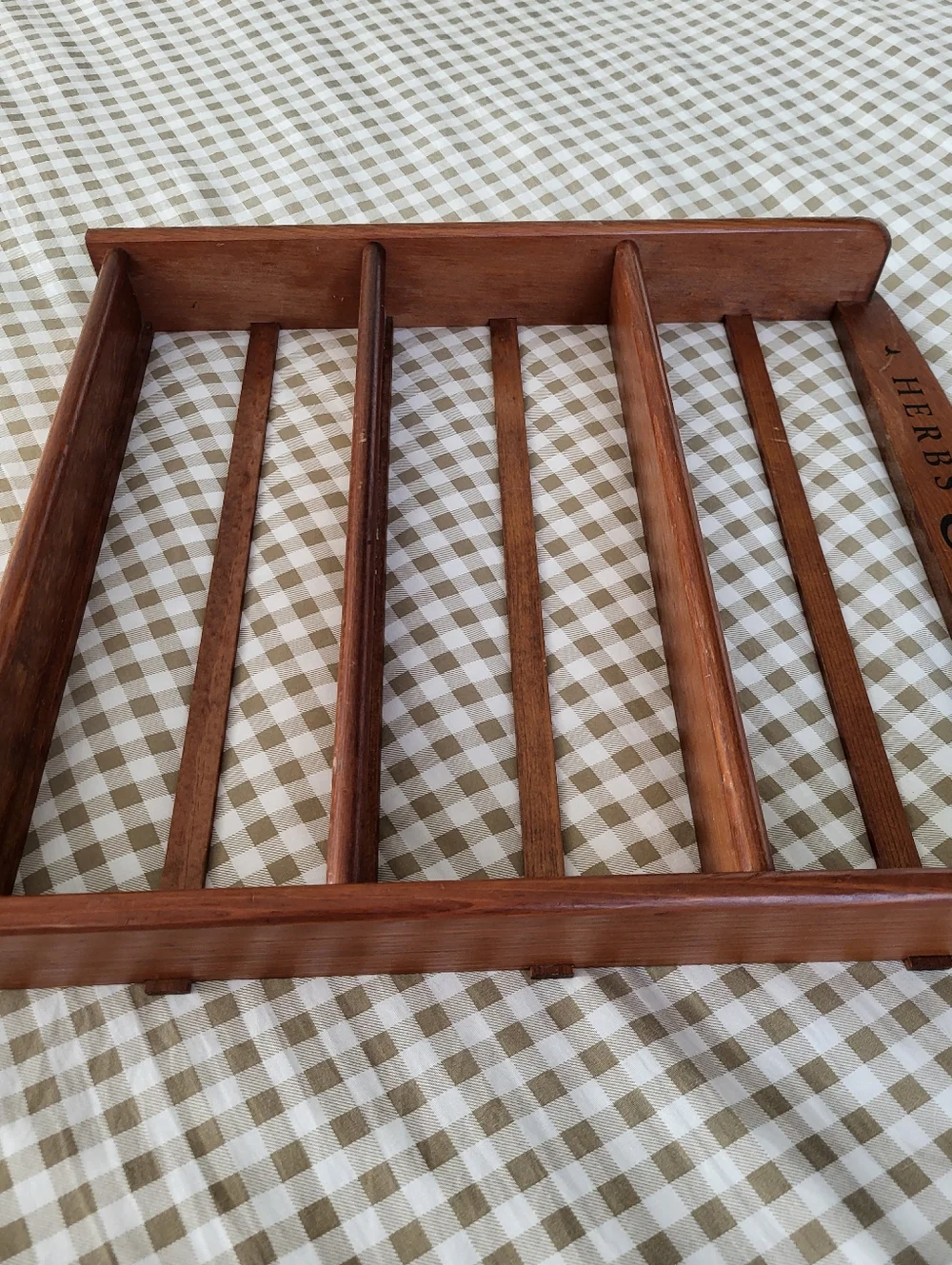 Vintage McCormick/ Schilling Wooden Spice and Herb Rack, 3 Tiered, Wall Mounted